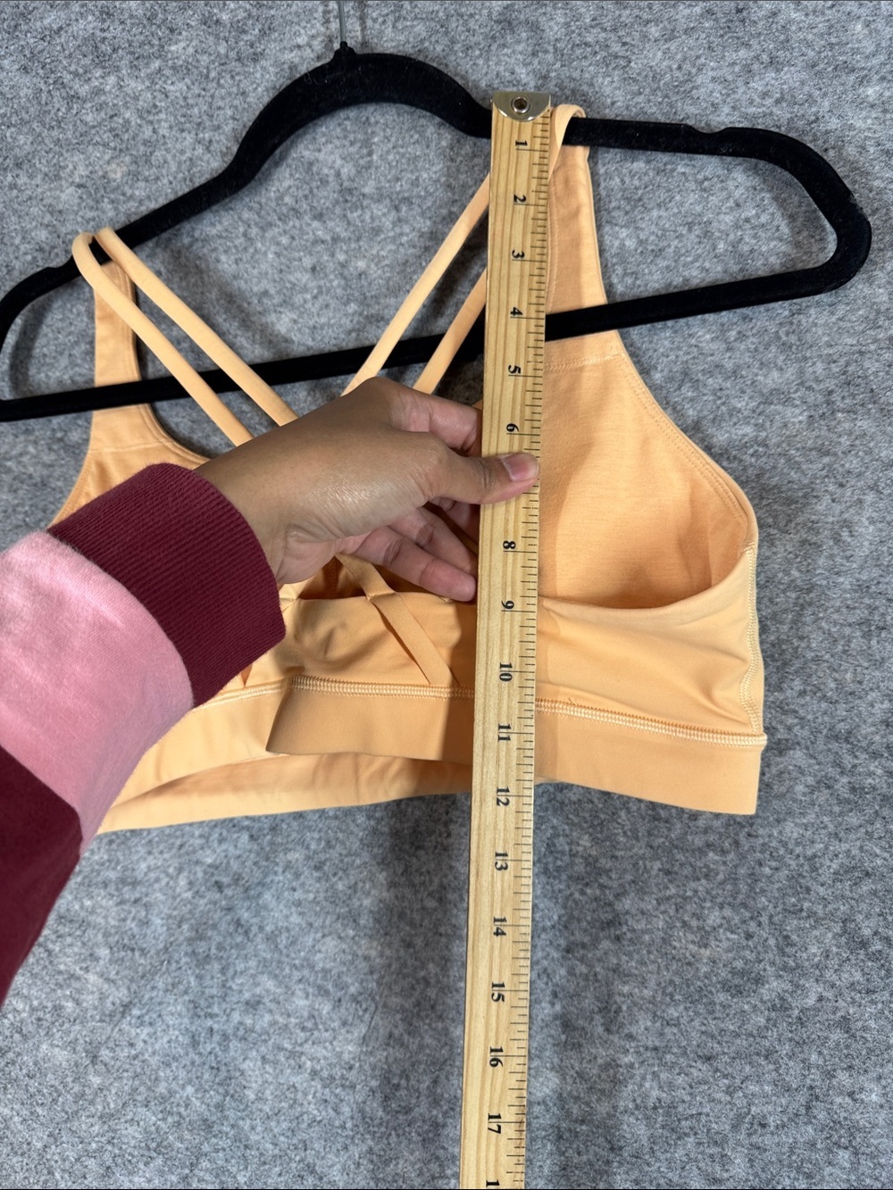 Lululemon Energy Bra Peach Size 10 Strappy Back Yoga Athleisure Activewear - Picture 10 of 11